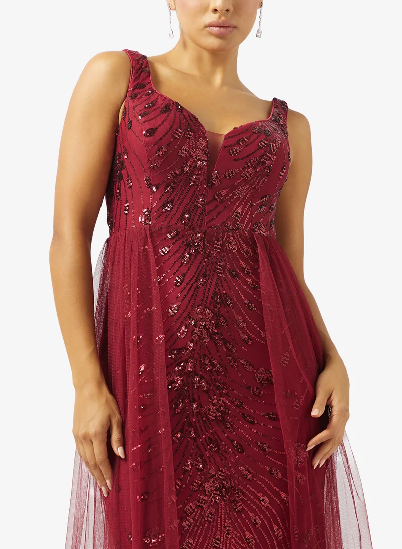 Ella Limited Edition  Shimmer Dress With Trail for Women | Best Price UAE